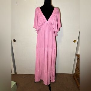 Sunnow Pink Maxi Dress with open back